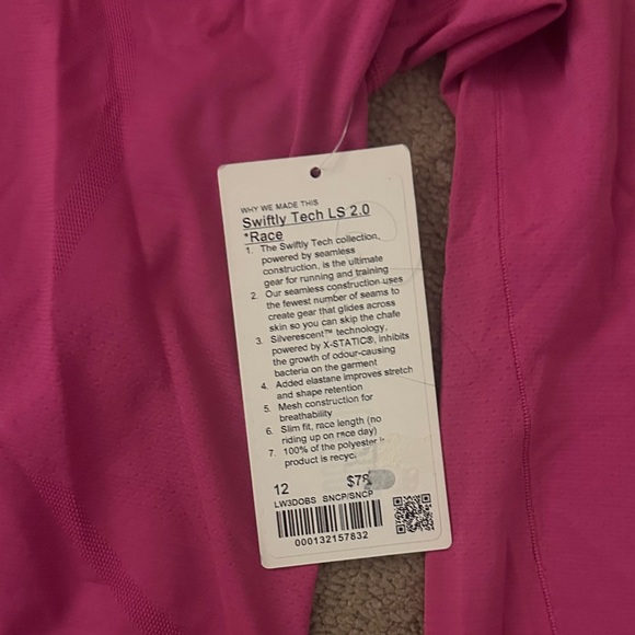 NWT Swiftly Tech Long Sleeve 2.0 Race -Sonic Pink - Picture 5 of 8